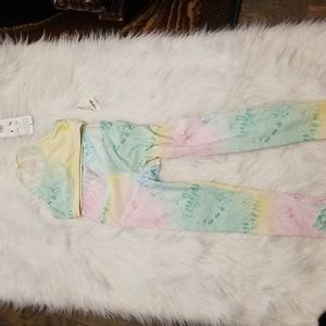 Girls leggings and matching sports bra Size M